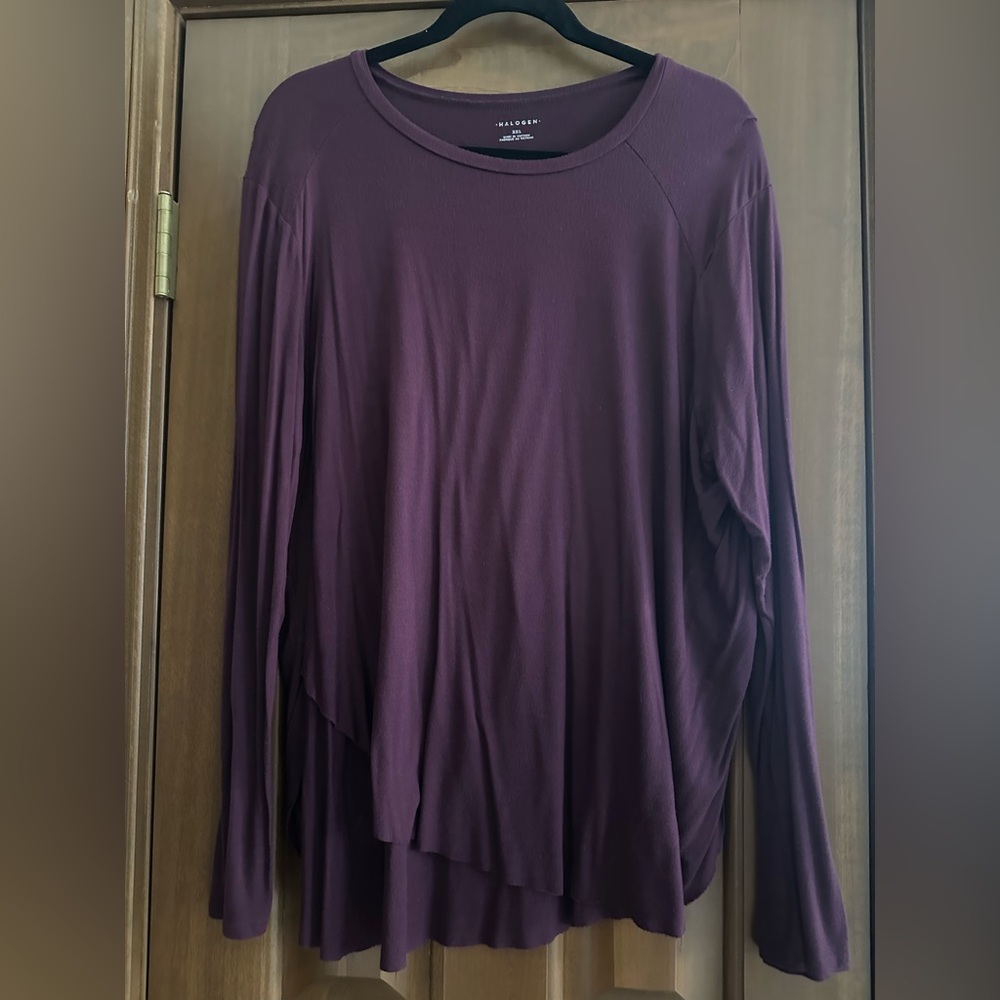 Halogen XXL Women's Purple Long Sleeve Top Nordstrom